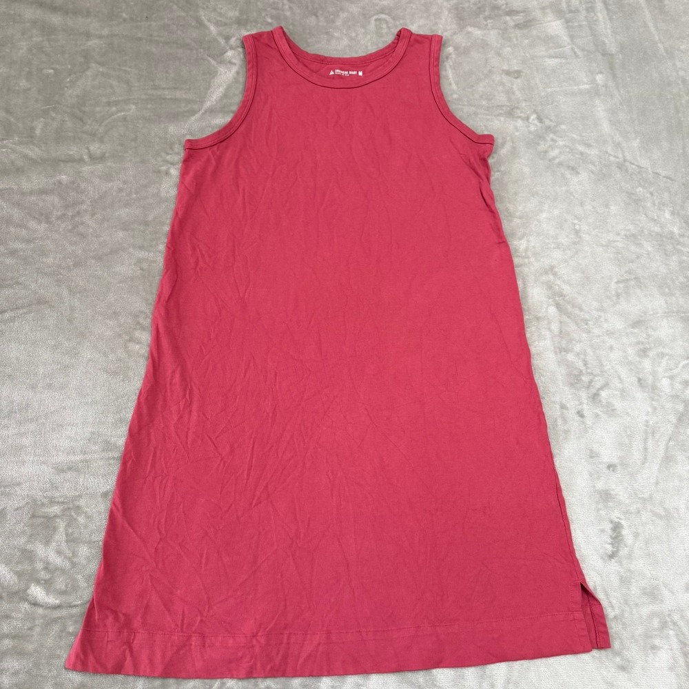 American Giant Muscle Tee Dress Womens Medium Red Light Cotton $65 USA New NWOT